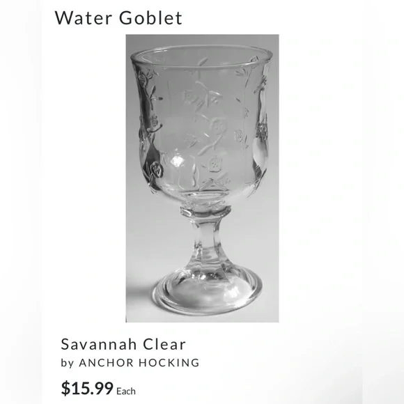 (2) Savannah Anchor Hocking Water Goblets - Picture 7 of 10